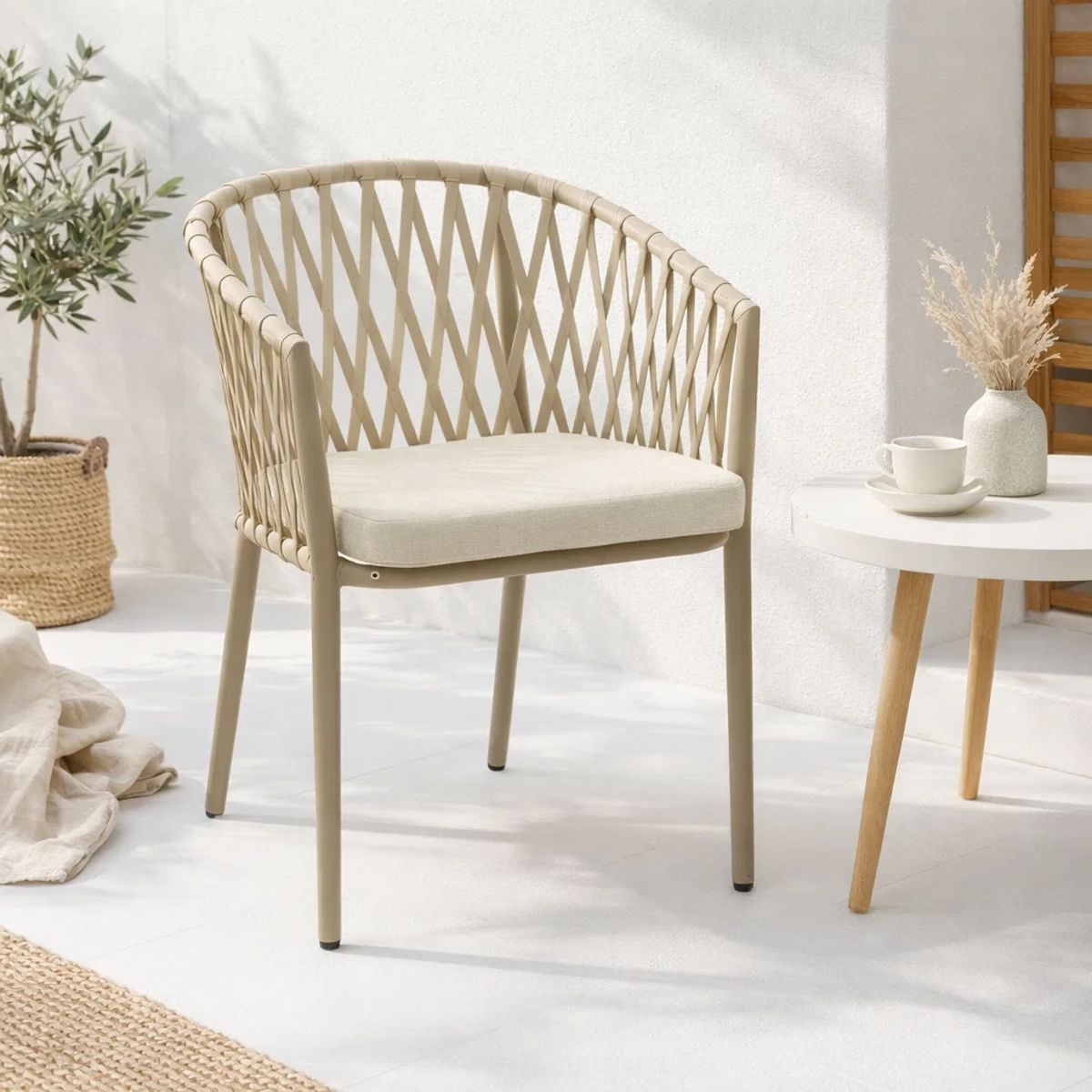 KLIK - Silla de Terraza Trame - Aluminio y Cuerda