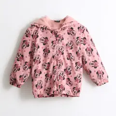 DISNEY - Cortaviento Niña Full Print Orejas Minnie Rosado
