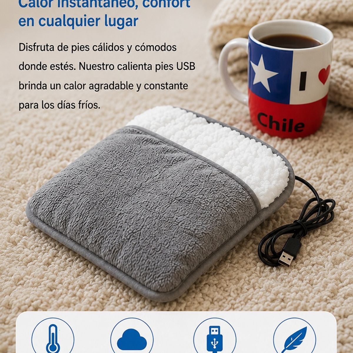 MOVI - Calienta Pies USB Multifuncional  Relajación y Calor para el Invierno