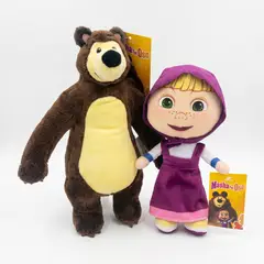 MASHA Y EL OSO - Pack x2 Peluches Colección Completa