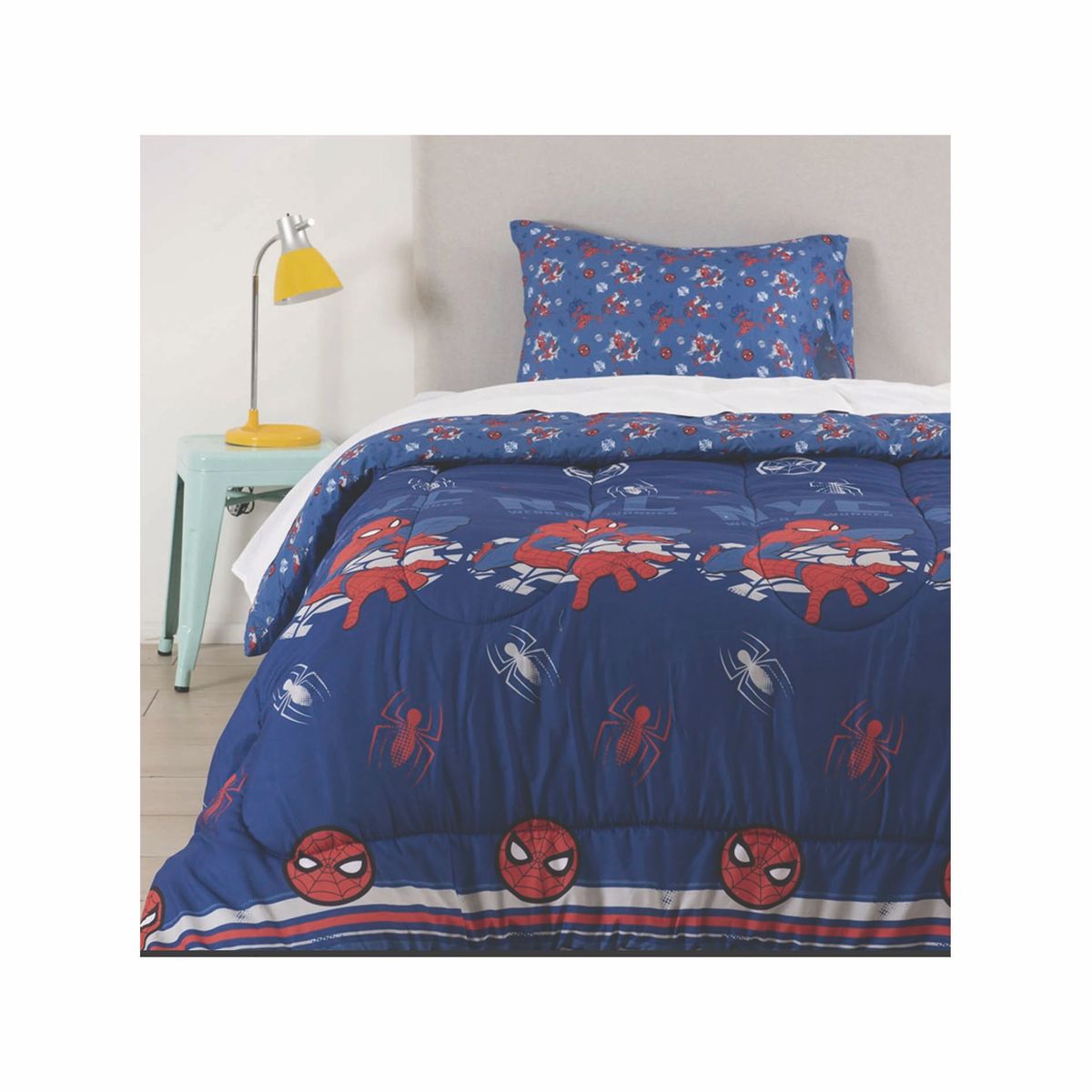 SPIDER-MAN - Plumon infantil cobertor reversible 1.5 plazas spiderman