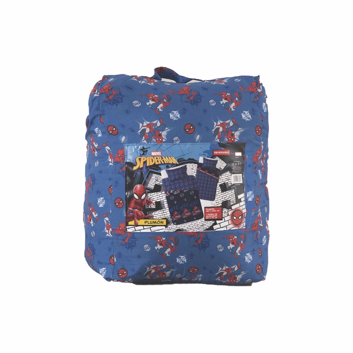 SPIDER-MAN - Plumon infantil cobertor reversible 1.5 plazas spiderman