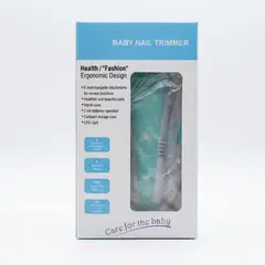 GENERICO - Lima de Uñas Eléctrica para Bebé con Luz LED y 6 Cabezales - Celeste