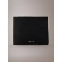 CALVIN KLEIN - Billetera Refined Billfold de Cuero Negro