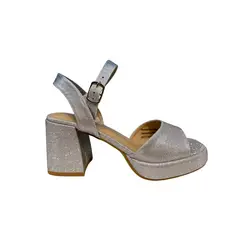 DETOGNI - Sandalia Mujer Glitter/Plata Luci