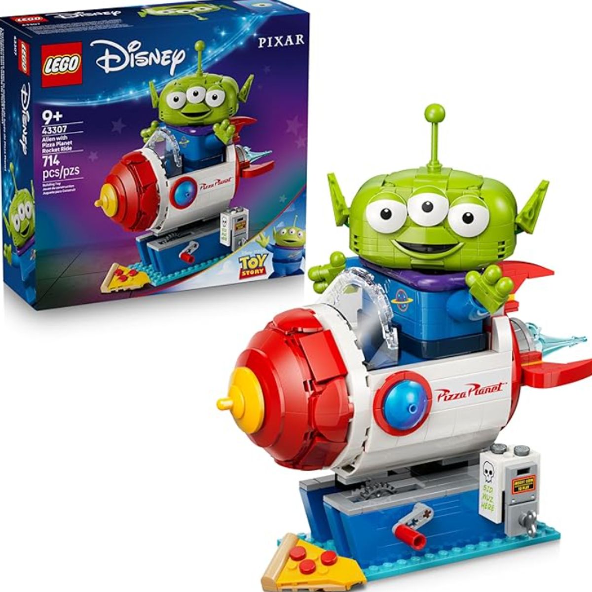 LEGO - LEGO Disney and Pixar Toy Story Alien con Cohete de Pizza Planet - 43307