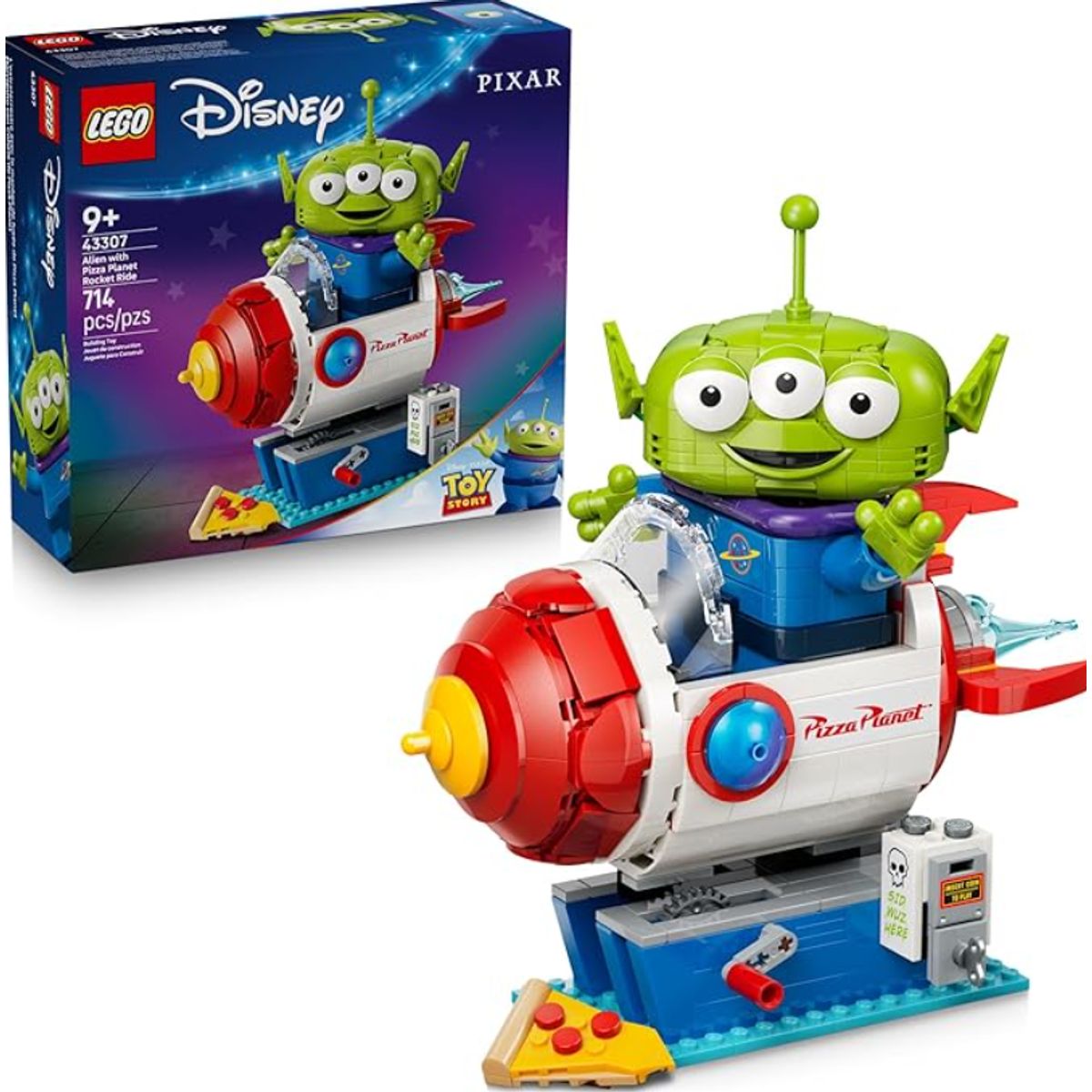 LEGO - LEGO Disney and Pixar Toy Story Alien con Cohete de Pizza Planet - 43307