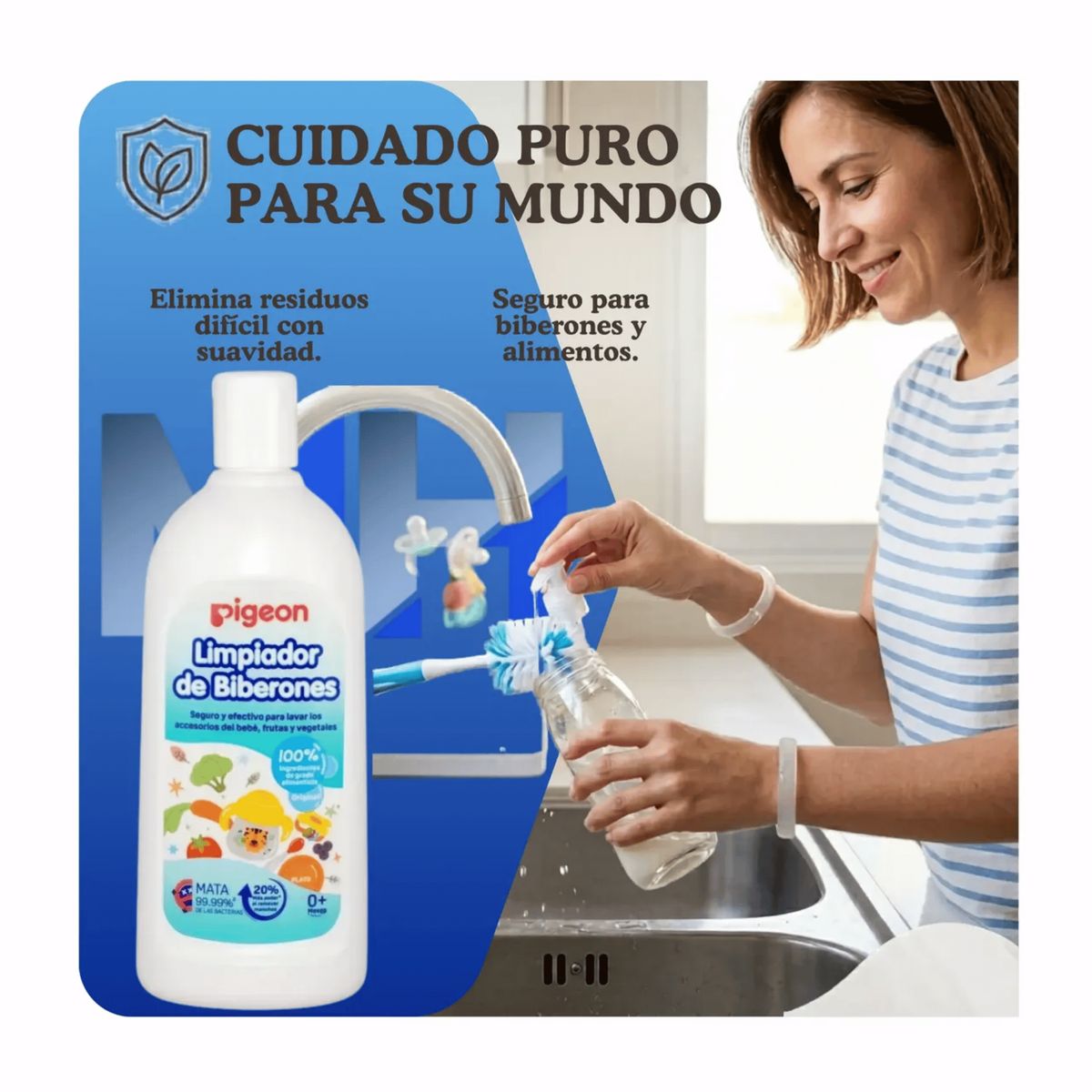 PIGEON - Limpiador De Biberon Mamadera Pigeon 200ml Antibacterial