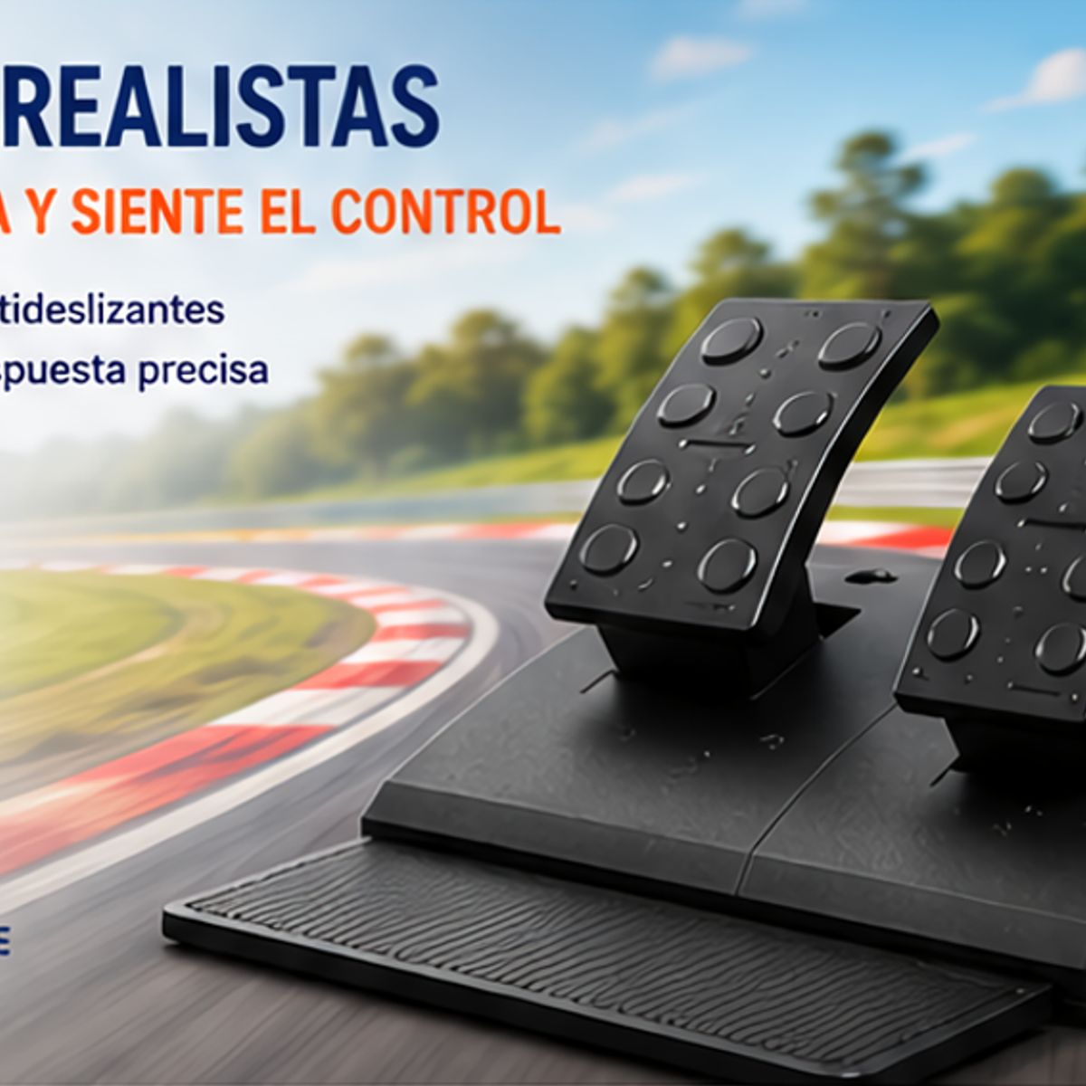 MOVI - Volante de carreras para PC, USB universal de 180 grados con pedales