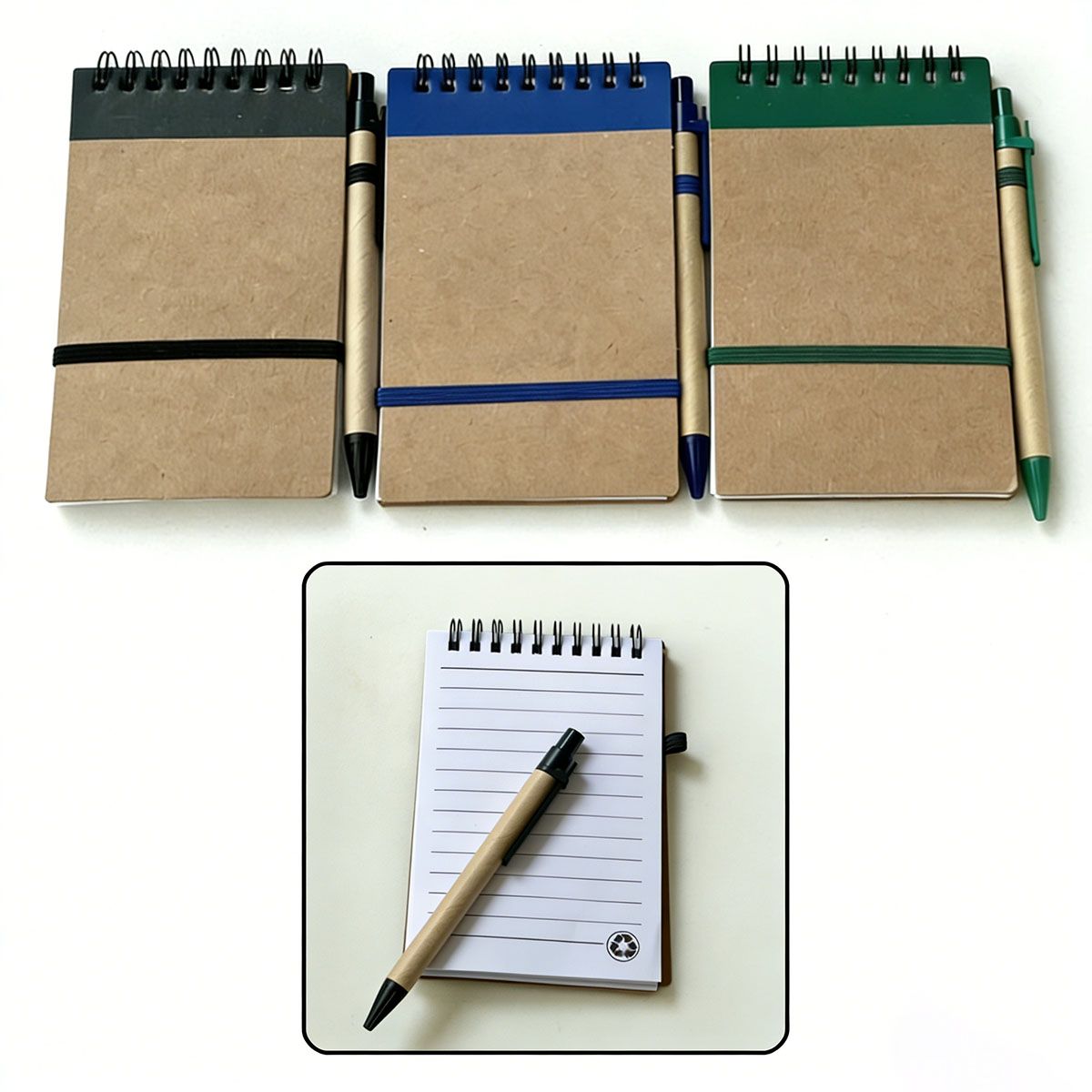 MOONCORE - Pack De 10 Cuadernos Sustentables+bolígrafo, Varios Colores