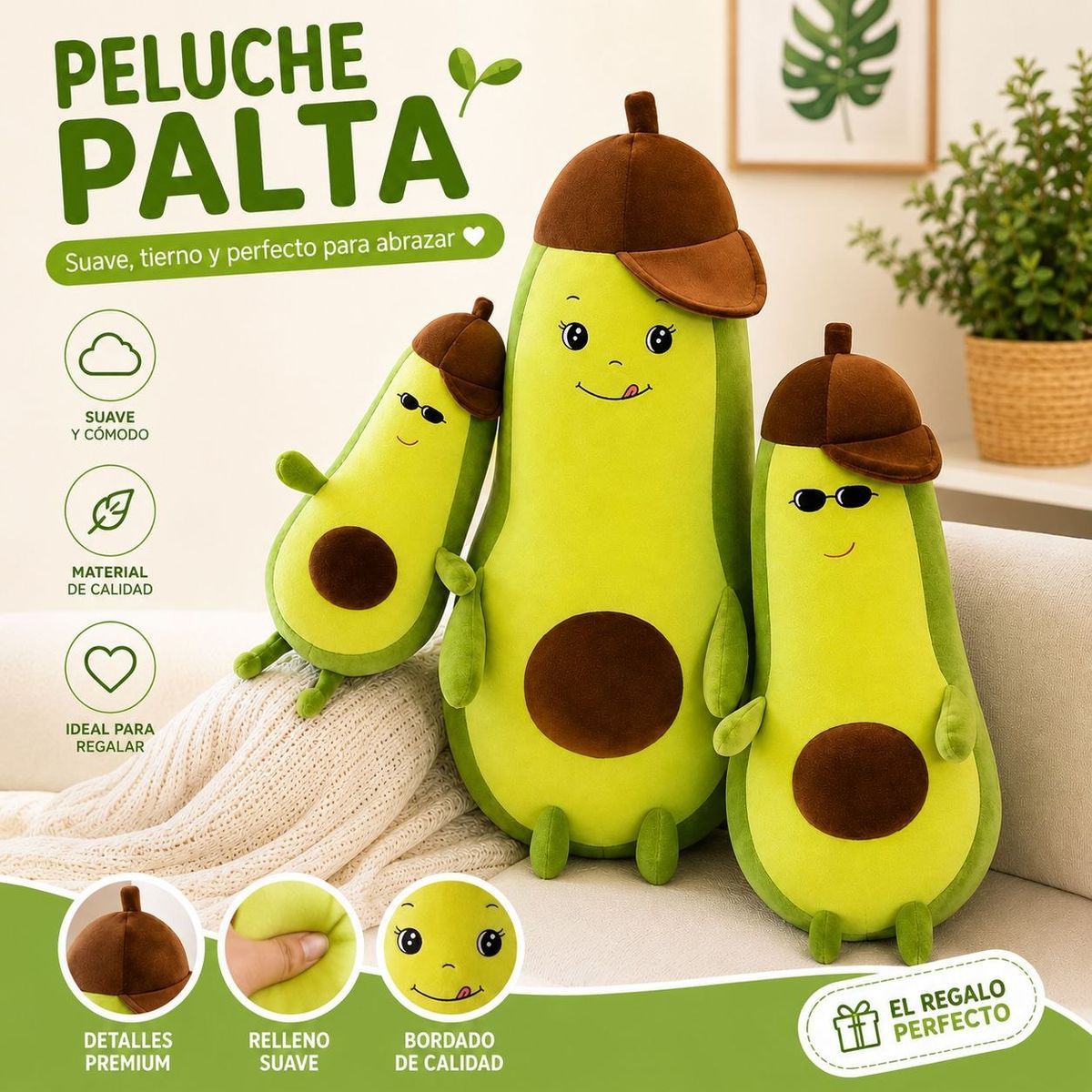 GENERICO - Peluche Cojin Palta Kawaii 45 cm