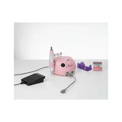 GENERICO - Torno Manicure y Pedicura Profesional 30.000 RPM + Pedal Rosa