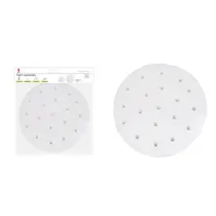 GENERICO - Papel Vaporizador Perforado Circular - 23cm, Blanco, 50 PCS