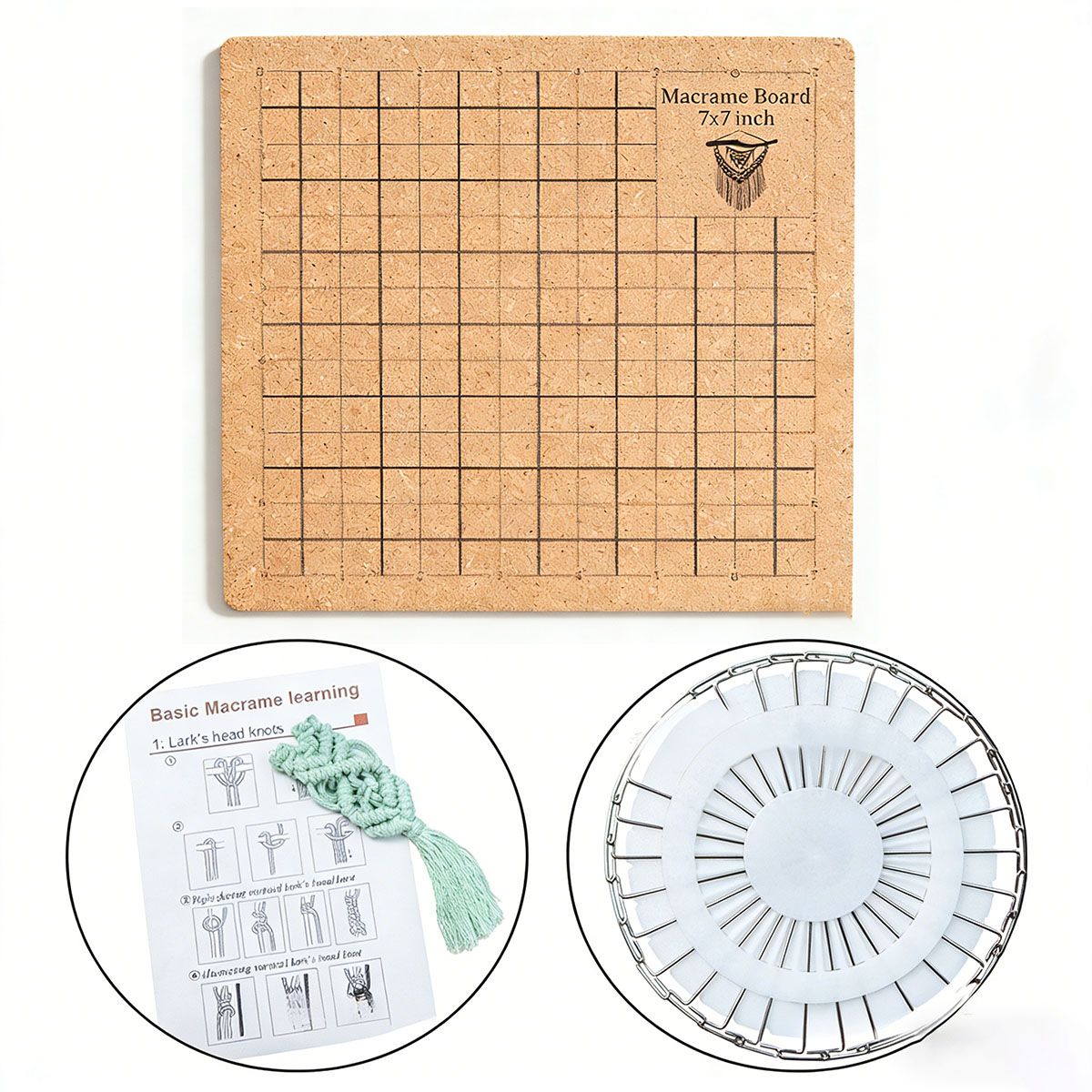 MOONCORE - Kit De Macramé Para Borlas + 30 Alfileres En T Con Guía