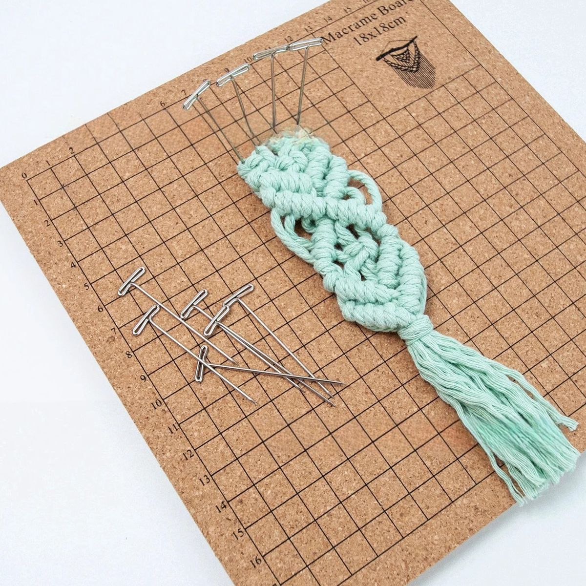 MOONCORE - Kit De Macramé Para Borlas + 30 Alfileres En T Con Guía