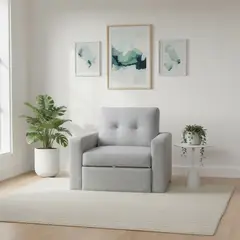 DISEÑOS VALESTRINI - SOFA CAMA MILÁN UN CUERPO EN LINO