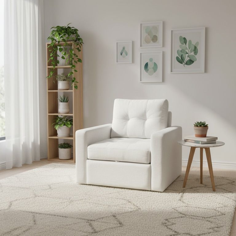 SOFA CAMA MILAN UN CUERPO EN LINO Crema