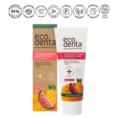 GENERICO - Pasta de Dientes Orgánica Infantil Ecodenta - Frutas Jugosas 75ml Sin Flúor