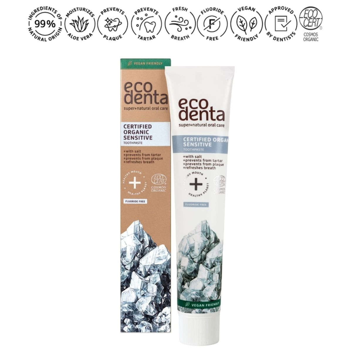 GENERICO - Pasta de Dientes Orgánica Ecodenta - Certificada para Dientes Sensibles con Sal 75ml