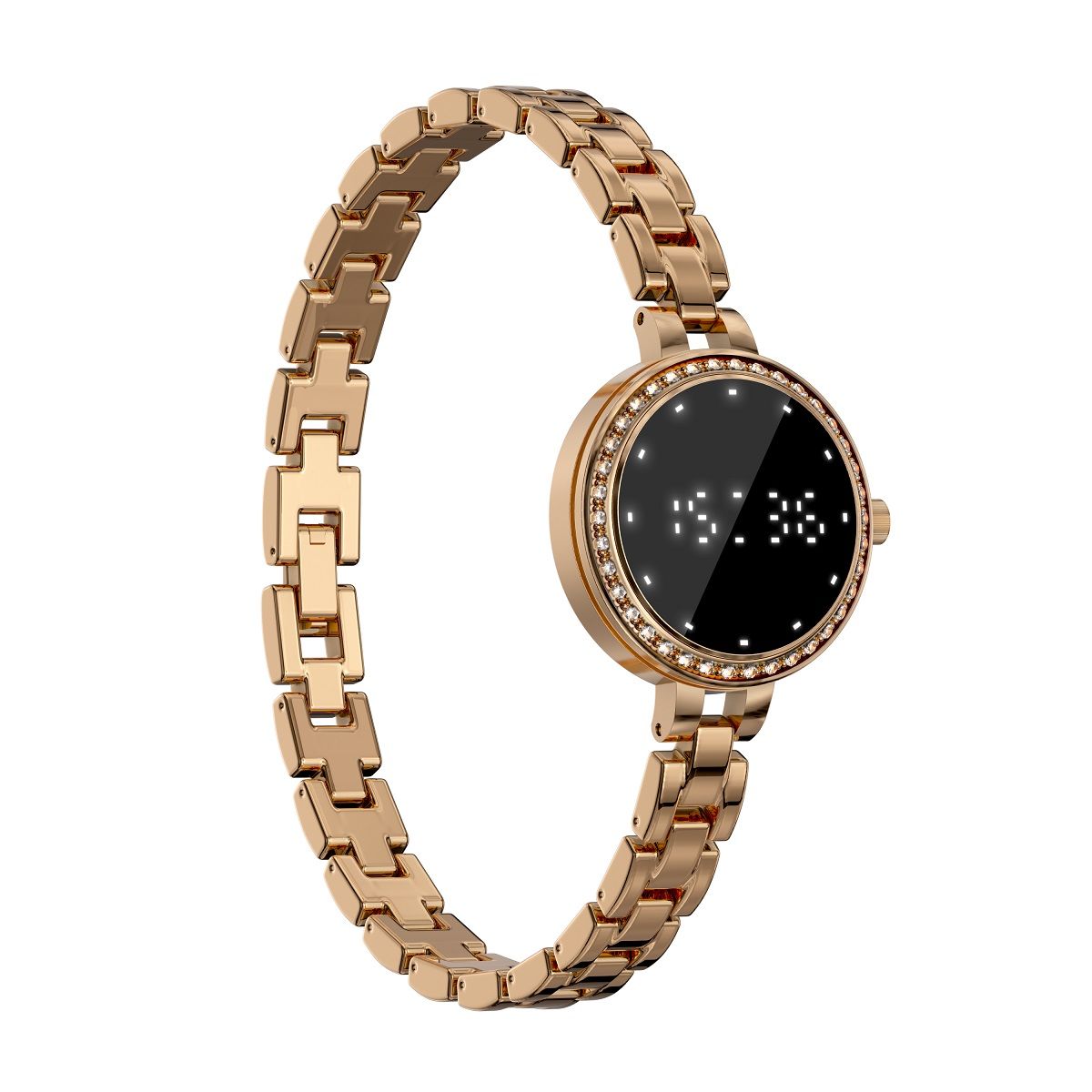 STARTECHOFFICE - Pulsera Inteligente L6 Mujer IP67 Monitoreo de Salud, Cadena Metálica Elegante, Control por Gestos
