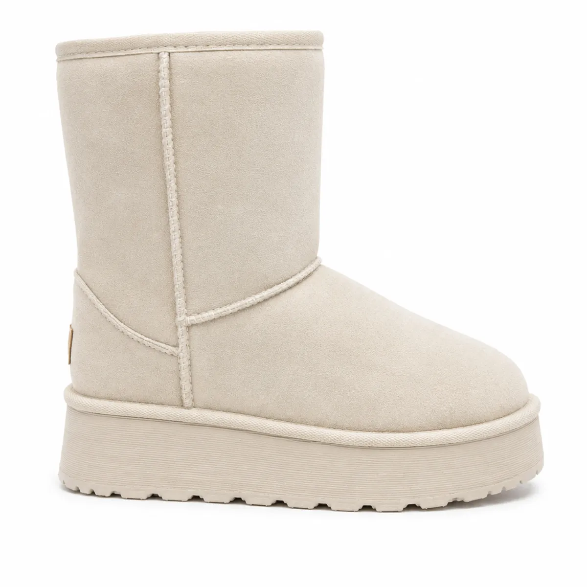 DINASTELLA - Bota para mujer afelpada beige Danicolle