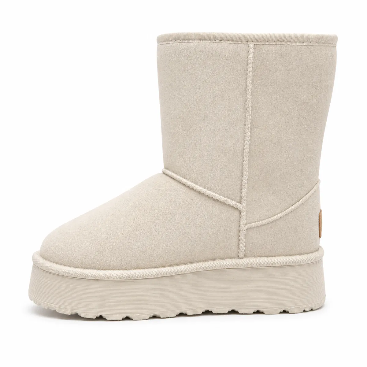DINASTELLA - Bota para mujer afelpada beige Danicolle