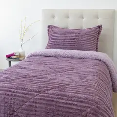 DORAL - CUBRECAMA PLUMON COTELONNI DELUXE CON SHERPA ROSA VIEJO 1.5 PLAZAS