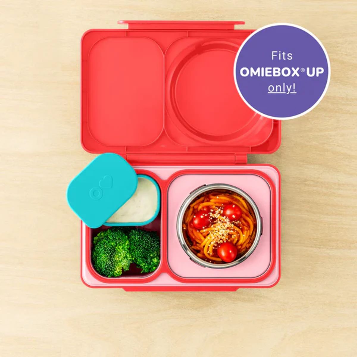 OMIELIFE - OmieBox UP Dip Containers - Set de Contenedores Herméticos para OmieBox UP® - PinkTeal - Omie