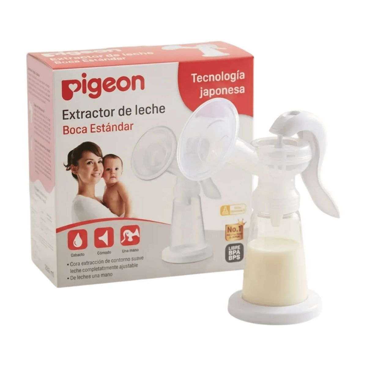 PIGEON - Extractor Saca Leche Manual Pigeon Boca Estandar Libre Bpa