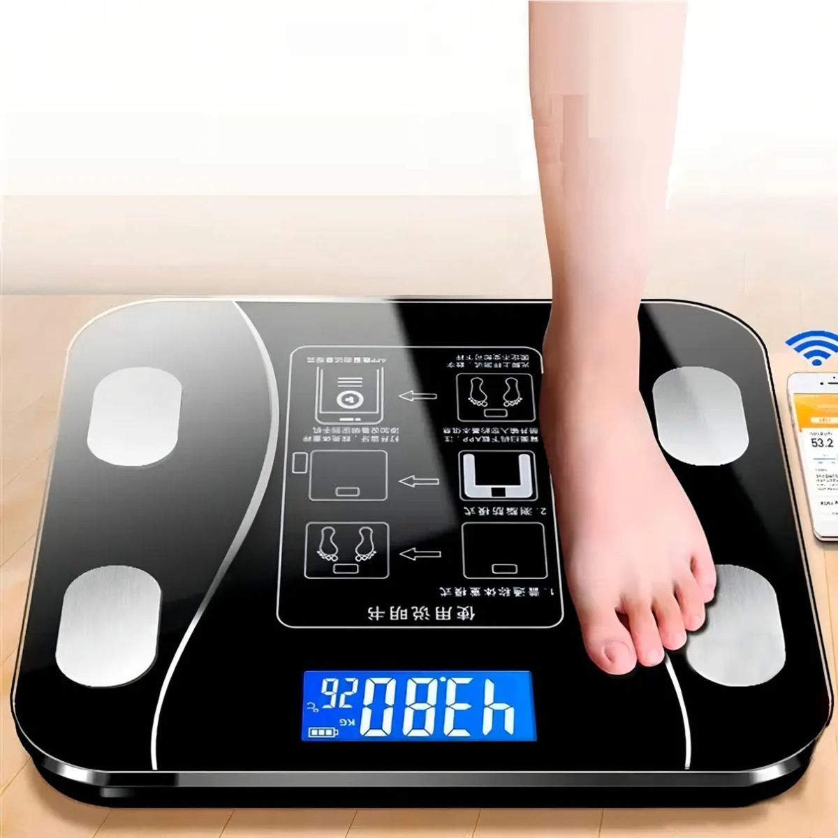 GENERICO - Balanza Pesa Digital Inteligente App Bluetooth Báscula 180 Kg a Batería
