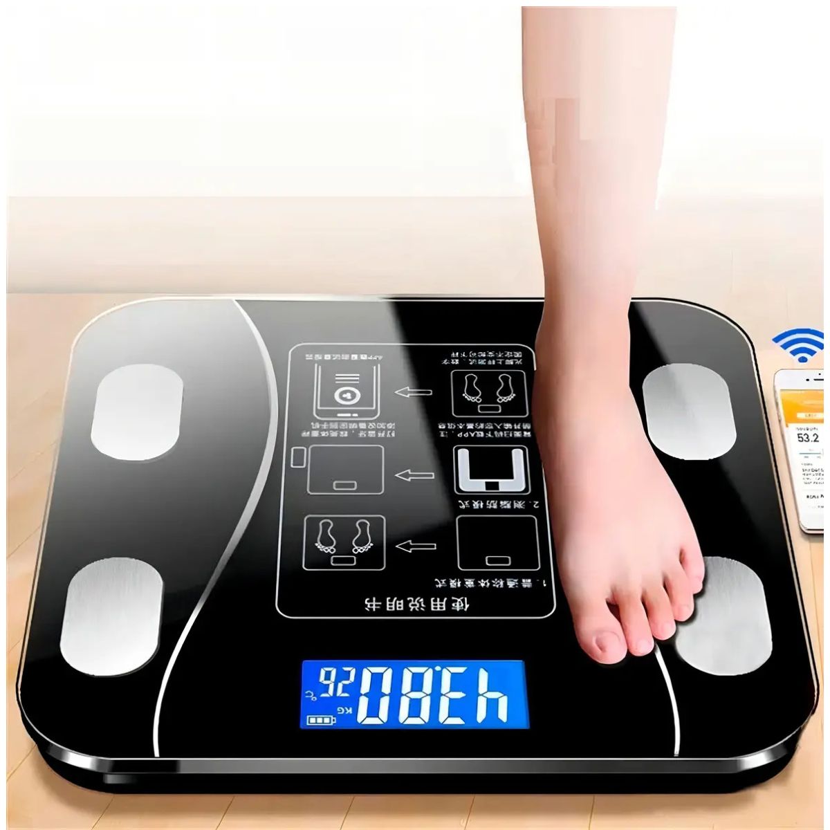 GENERICO - Balanza Pesa Digital Inteligente App Bluetooth Báscula 180 Kg a Batería