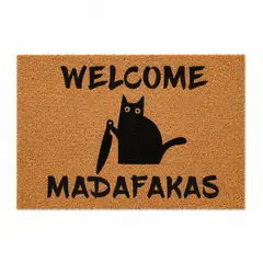 KOKOMAT - Limpiapies Choapino Welcome Madafakas Gato 60x100cm