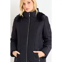 ASH - Parka Manga Larga Mujer Negro