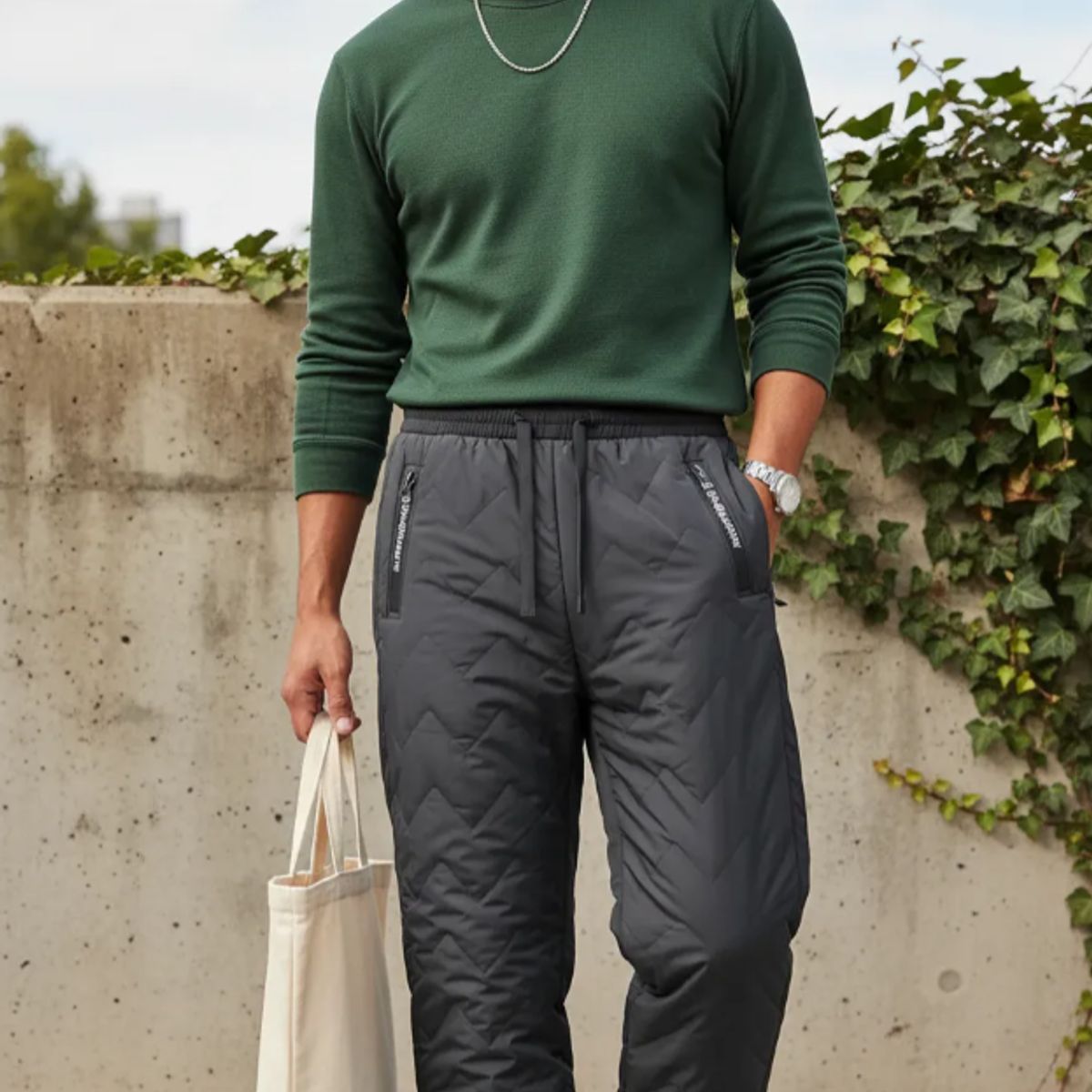 AGW - Pack 2 Pantalones Hombre Impermeable Con Chiporro Polar