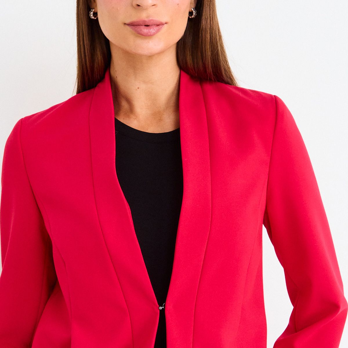 ASH - Blazer Liso Sin Solapa Mujer Rojo Ash