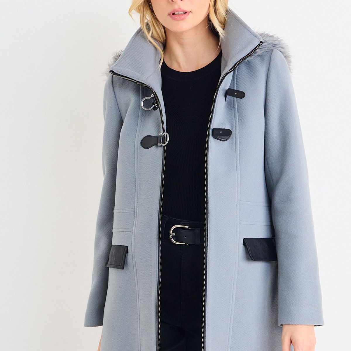 ASH - Abrigo Tipo Montgomery Mujer Gris Ash