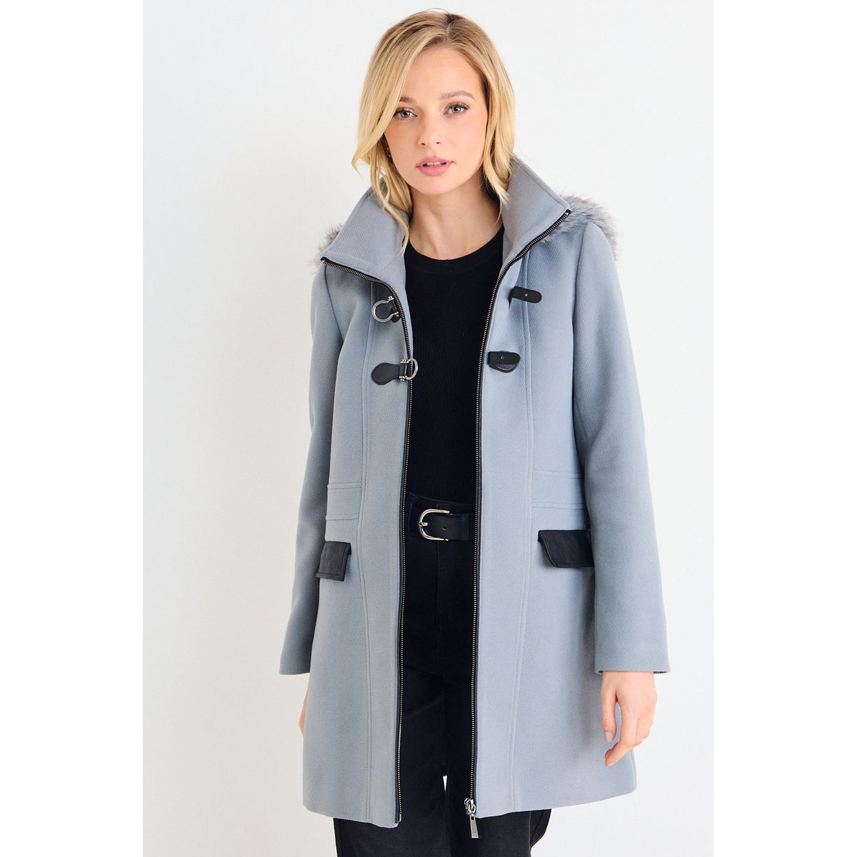 ASH - Abrigo Tipo Montgomery Mujer Gris Ash