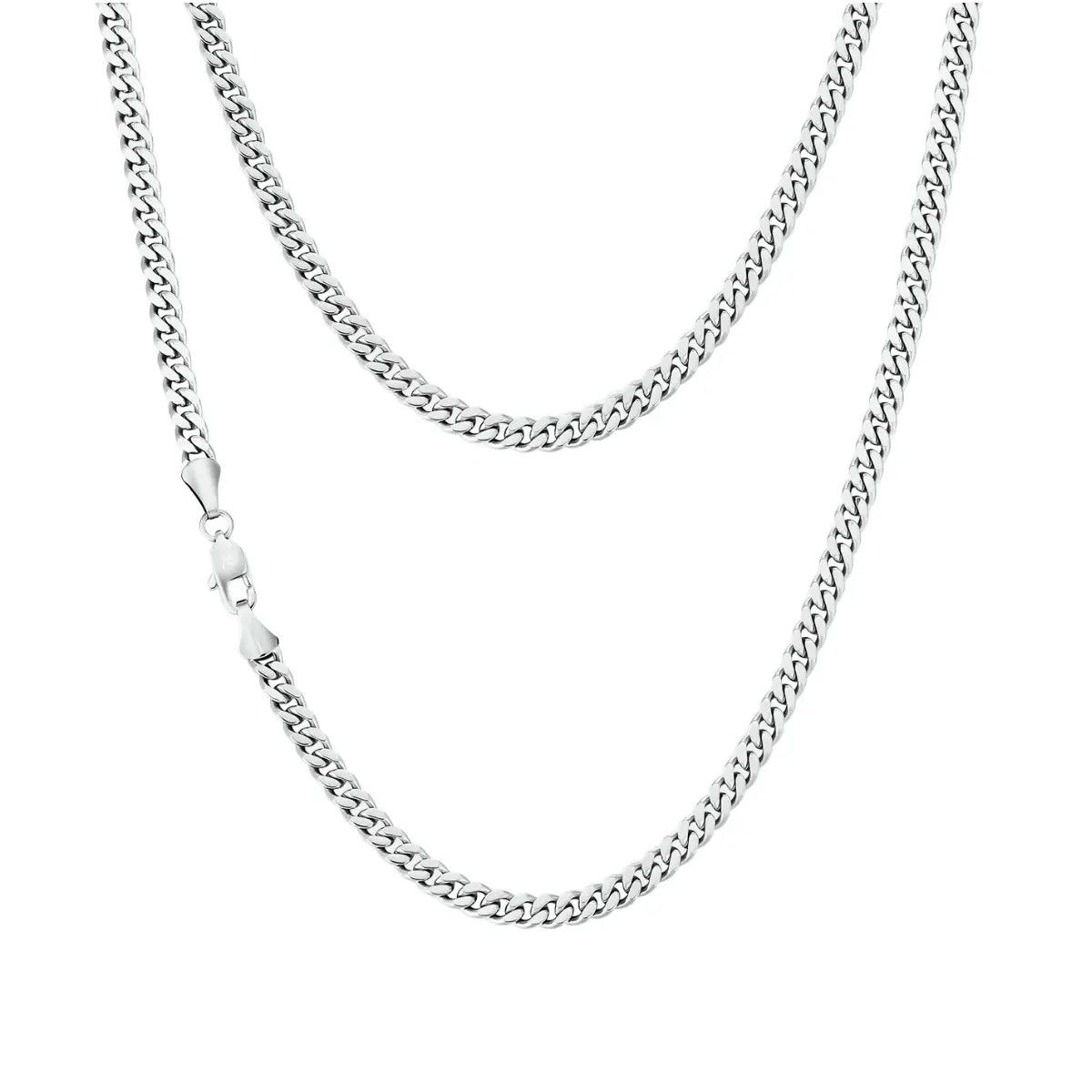 GENERICO - Cadena Miami Cuban 5mm Plateada Acero Inoxidable 316l BELUG