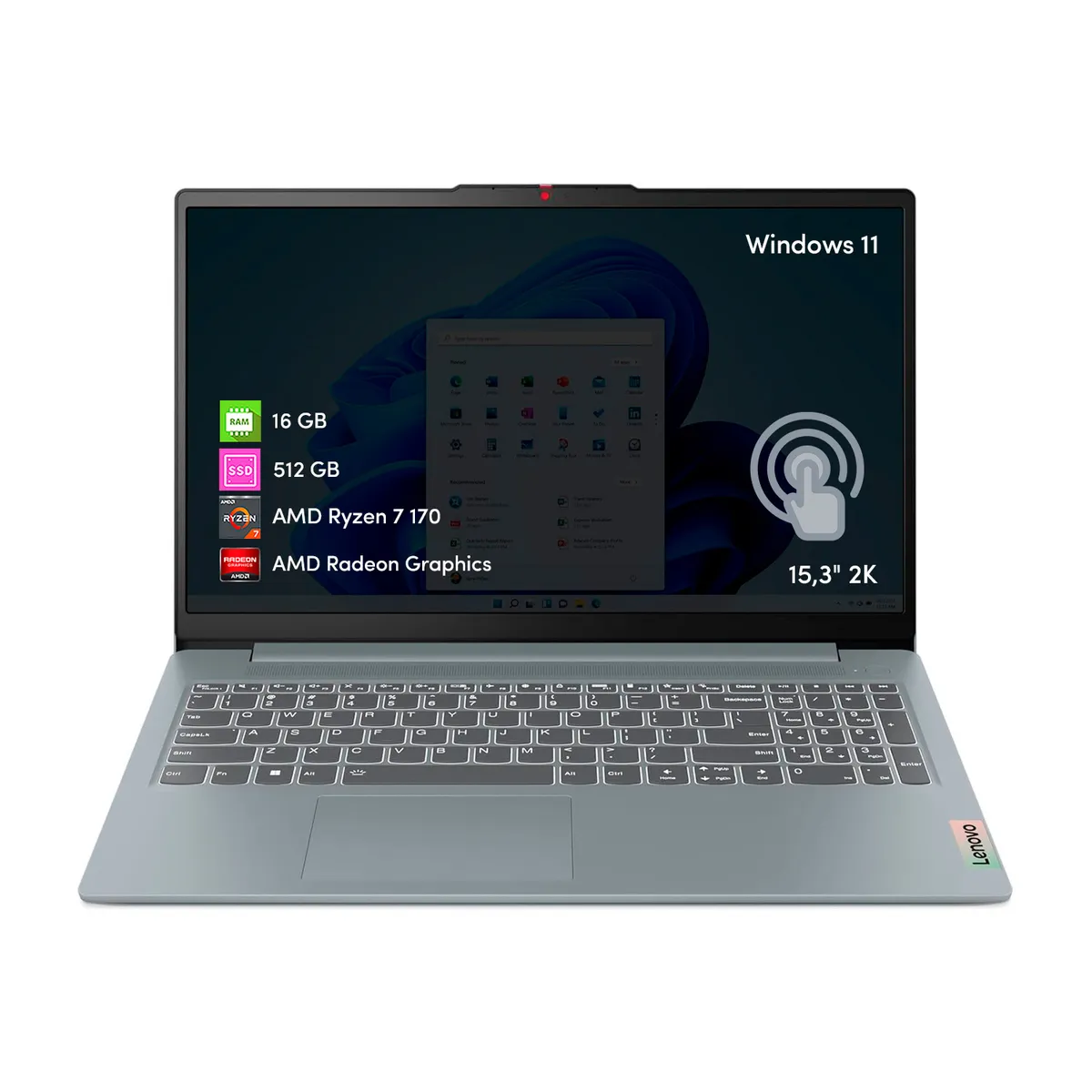 LENOVO - Notebook Lenovo Ideapad Slim 3 Ryzen 7 16GB 512GB 15.3' 2K Táctil W11