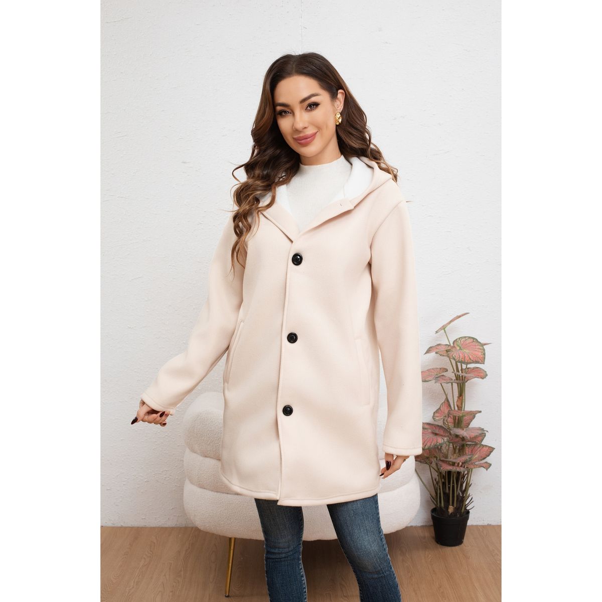 LIKE SHOP - Abrigo Largo Chaqueta Mujer Montgomery Otoño Invierno 7590