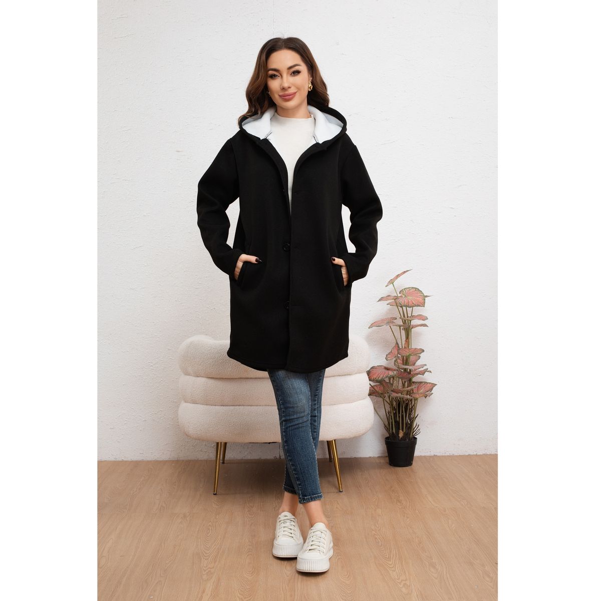 LIKE SHOP - Abrigo Largo Chaqueta Mujer Montgomery Otoño Invierno 7590