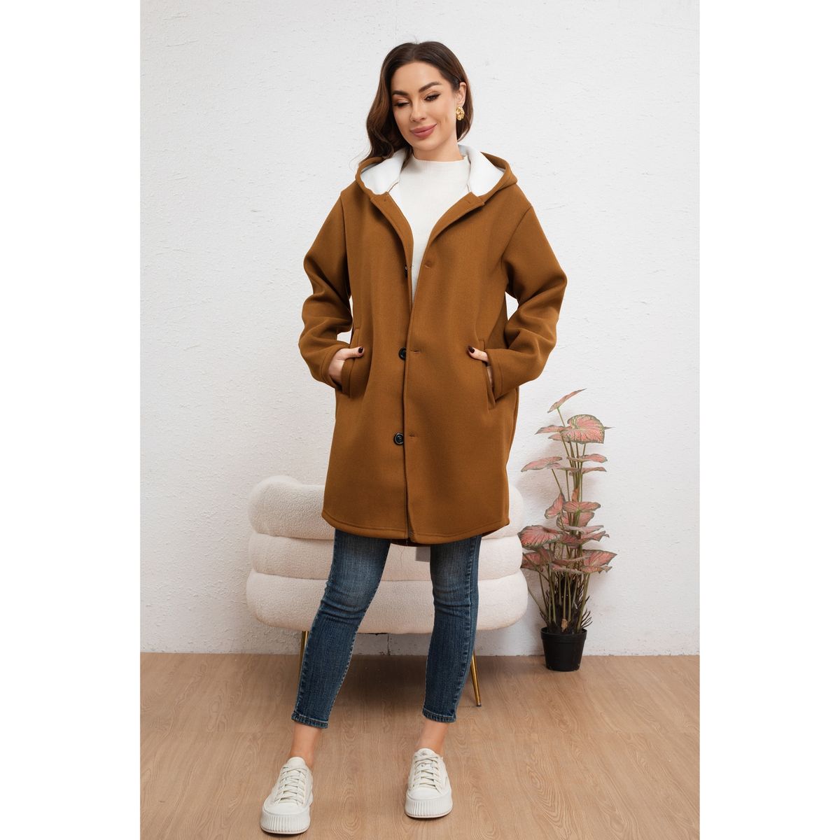 LIKE SHOP - Abrigo Largo Chaqueta Mujer Montgomery Otoño Invierno 7590
