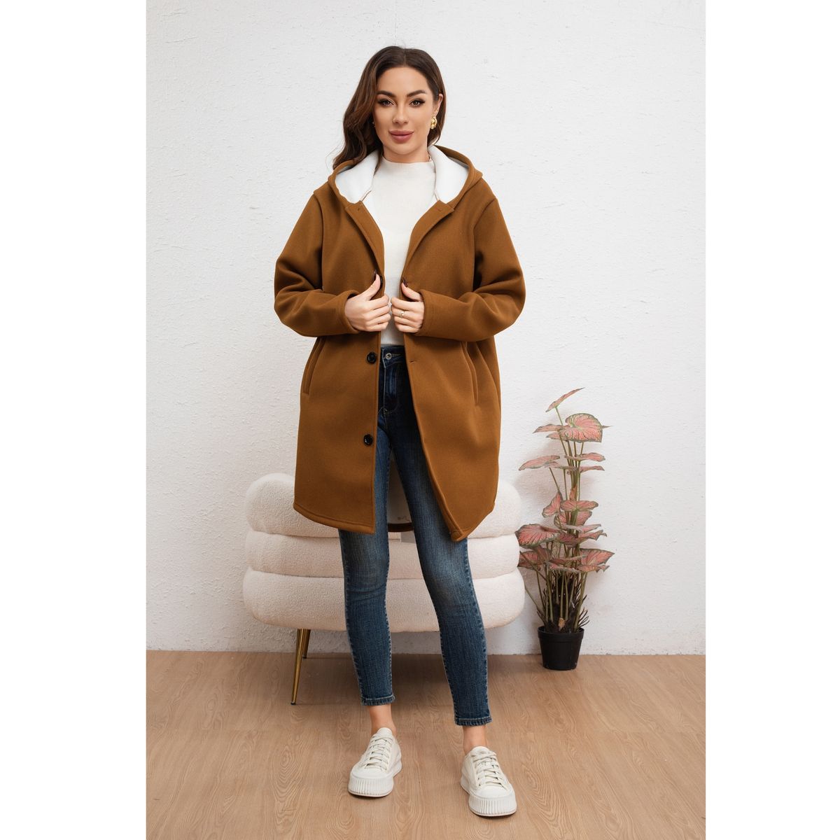LIKE SHOP - Abrigo Largo Chaqueta Mujer Montgomery Otoño Invierno 7590