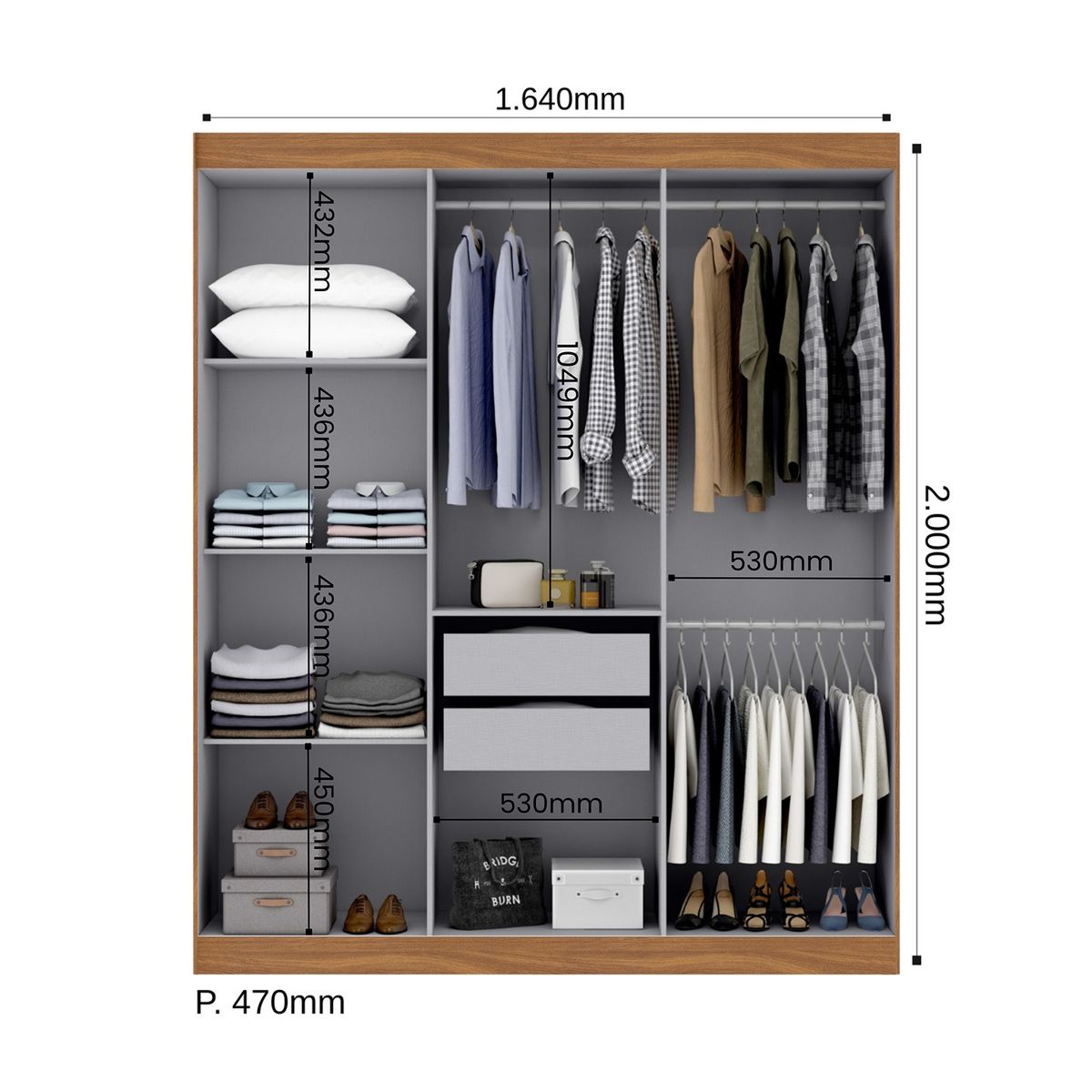 DI PORETTI - CLOSET HOLANDA 6P 2C 200x164x47