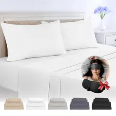 OKAERI - JUEGO DE SABANAS QUEEN 150X200 CM - Blanco - 2 PLAZAS