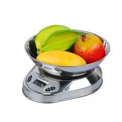 GENERICO - Pesa Cocina Digital Acero Inoxidable 5kg Con Bowl