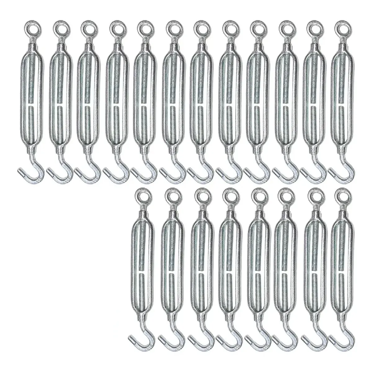 GENERICO - Tensor Ojo Gancho Galvanizado Piola Acero M6 Pack De 20 BELUG