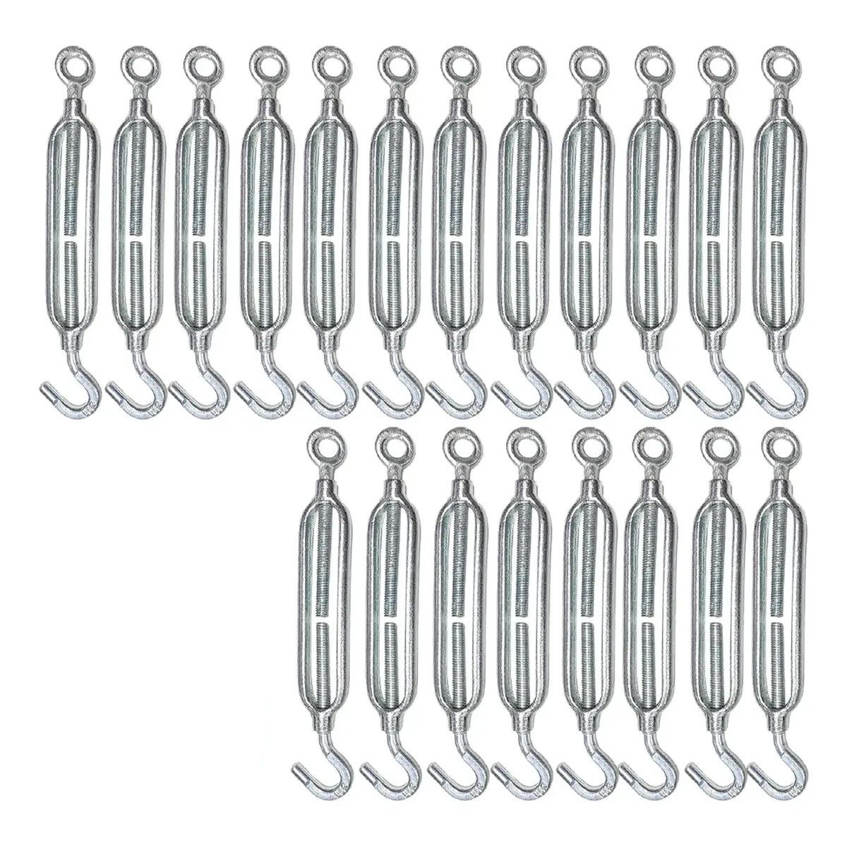 GENERICO - Tensor Ojo Gancho Galvanizado Piola Acero M6 Pack De 20 BELUG