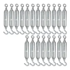 GENERICO - Tensor Ojo Gancho Galvanizado Piola Acero M6 Pack De 20 BELUG