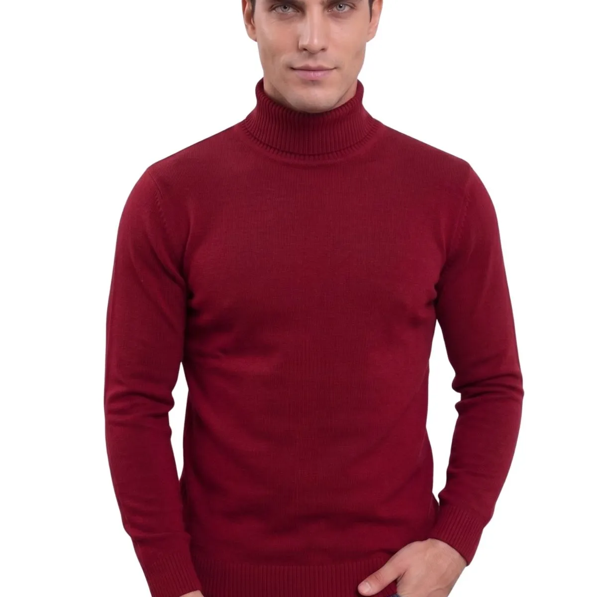 LOOK SHOP - Sweater Tejido Hombre Cuello Subido Beatle. 096